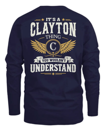 CLAYTON KT06-M008 It’s a [NAME] Thing – You Wouldn’t Understand | Personalized Vintage T-Shirt - Men's Long Sleeved T-Shirt - Navy