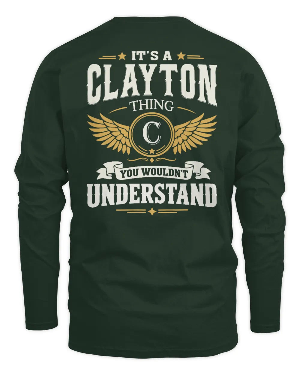 CLAYTON KT06-M008 It’s a [NAME] Thing – You Wouldn’t Understand | Personalized Vintage T-Shirt - Men's Long Sleeved T-Shirt - Forest Green