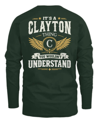 CLAYTON KT06-M008 It’s a [NAME] Thing – You Wouldn’t Understand | Personalized Vintage T-Shirt - Men's Long Sleeved T-Shirt - Forest Green
