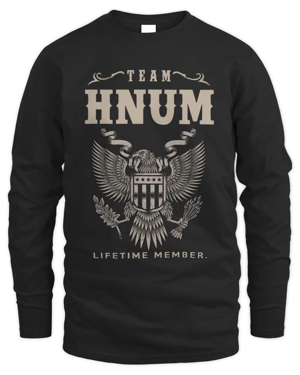 HNUM TP06-K82 – Personalized Classic Style Apparel “Team NAME Lifetime Member” - Men's Long Sleeved T-Shirt - Black