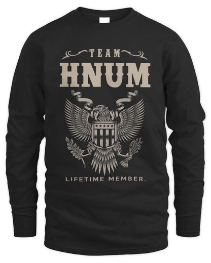 HNUM TP06-K82 – Personalized Classic Style Apparel “Team NAME Lifetime Member” - Men's Long Sleeved T-Shirt - Black
