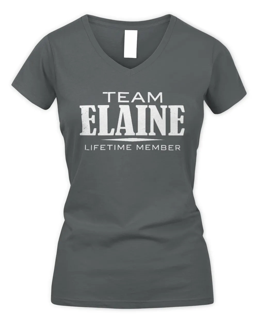 ELAINE BL62-K4-128 - Personalized “Team NAME Lifetime Member” - Women's V-Neck T-Shirt - Charcoal