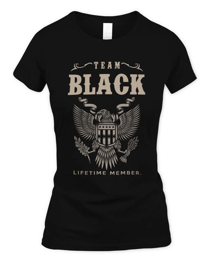 BLACK TP06-K82 – Personalized Classic Style Apparel “Team NAME Lifetime Member” - Women's Standard T-Shirt - Black