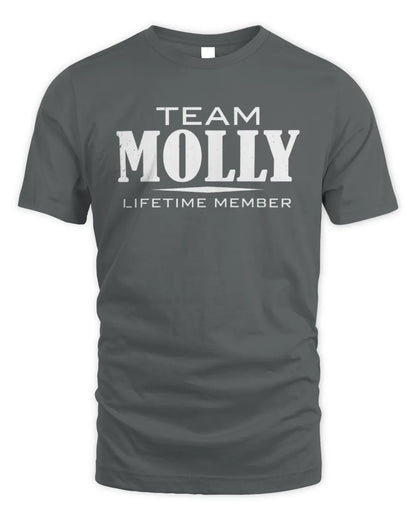 MOLLY BL62-K4-128 - Personalized “Team NAME Lifetime Member” - Unisex Standard T-Shirt - Charcoal