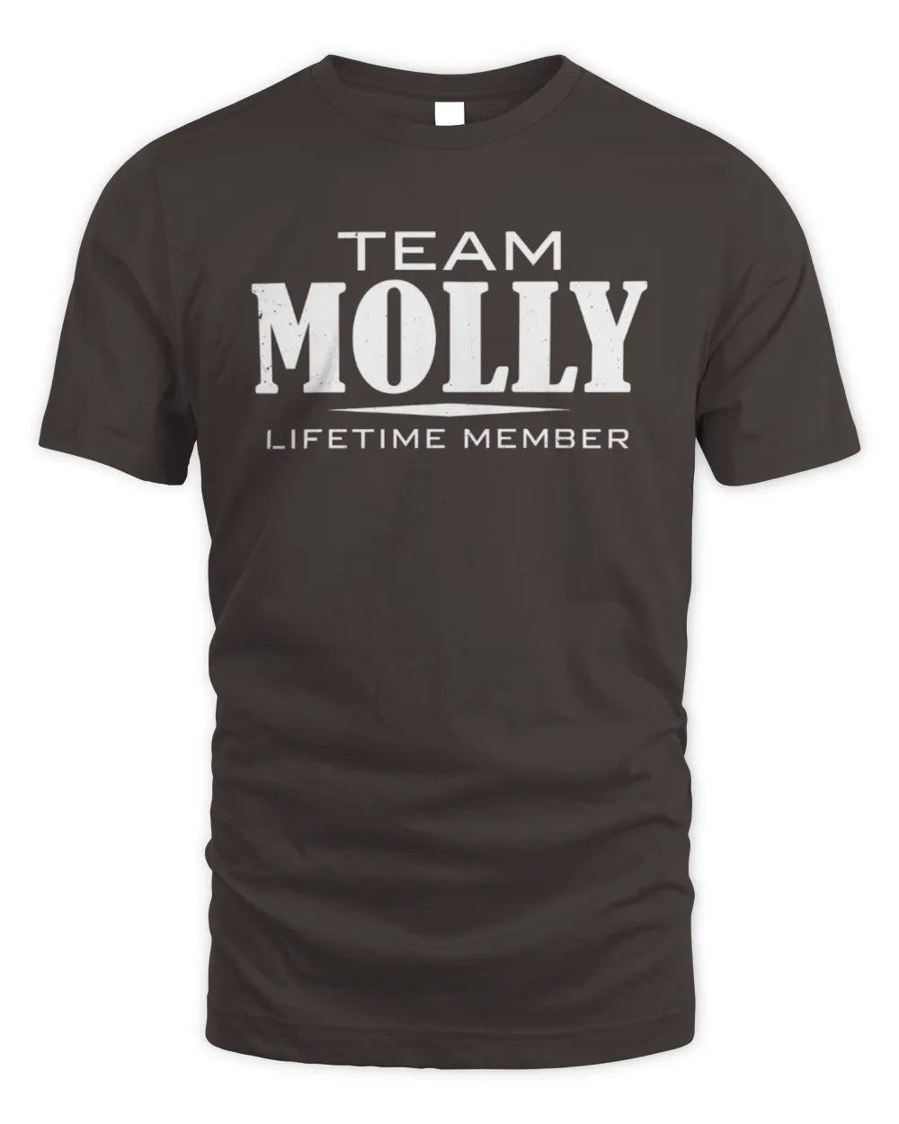 MOLLY BL62-K4-128 - Personalized “Team NAME Lifetime Member” - Unisex Standard T-Shirt - Dark Chocolate