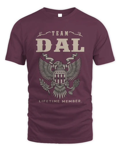 DAL TP06-K82 – Personalized Classic Style Apparel “Team NAME Lifetime Member” - Unisex Standard T-Shirt - Maroon