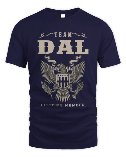 DAL TP06-K82 – Personalized Classic Style Apparel “Team NAME Lifetime Member” - Unisex Standard T-Shirt - Navy