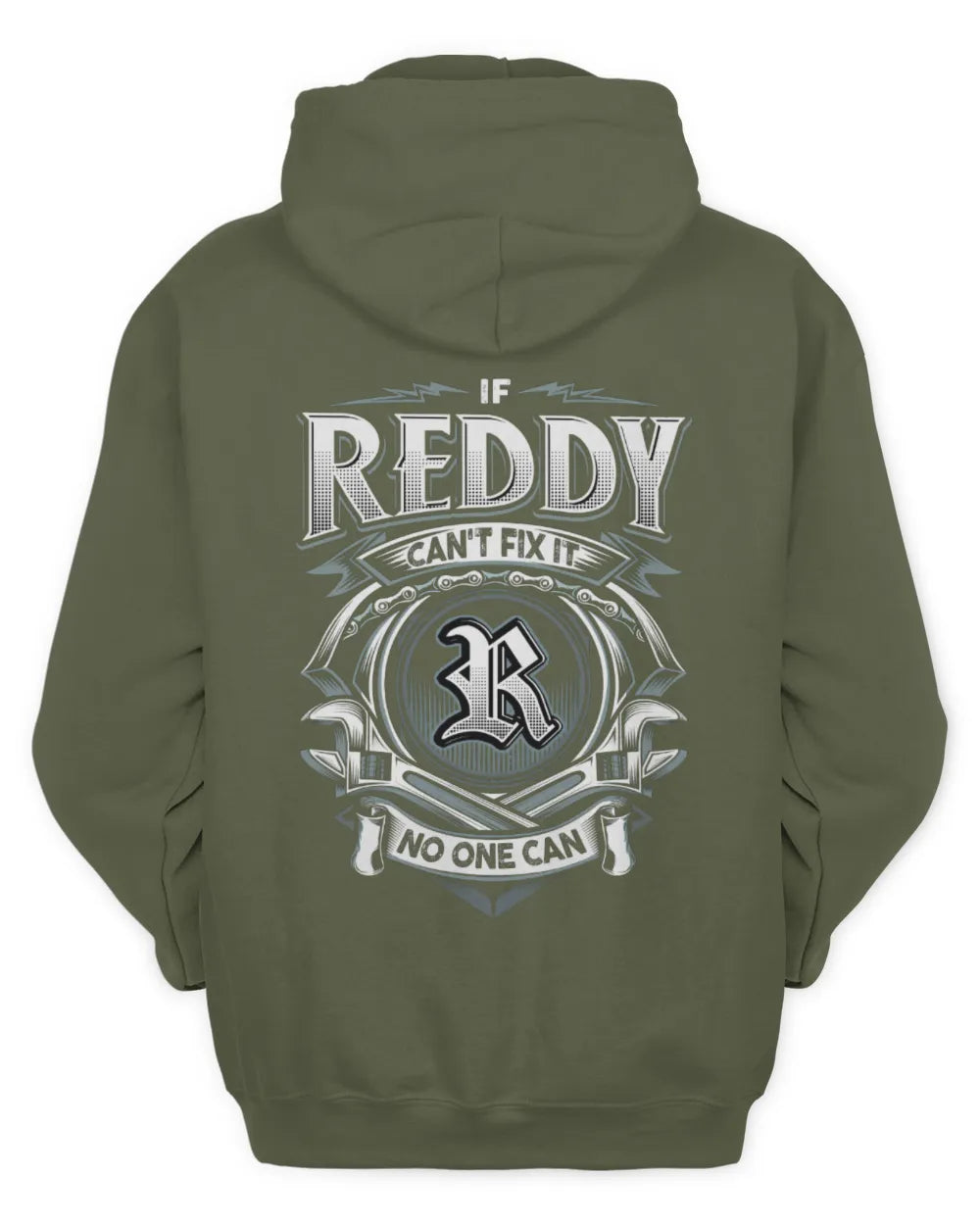 REDDY AP81-K4-626 - Personalized Ahmed Quote Apparel “If Ahmed Can't Fix It, No One Can” - Unisex Hoodie - Military Green