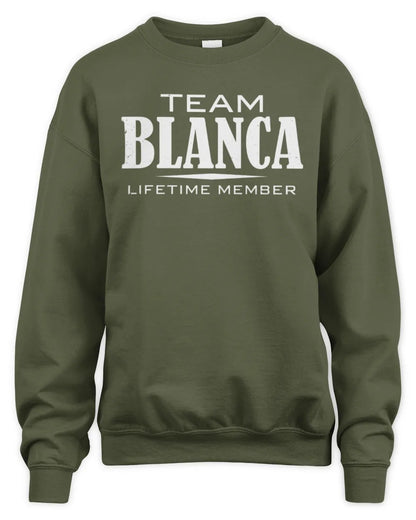 BLANCA BL62-K4-128 - Personalized “Team NAME Lifetime Member” - Unisex Sweatshirt - Military Green