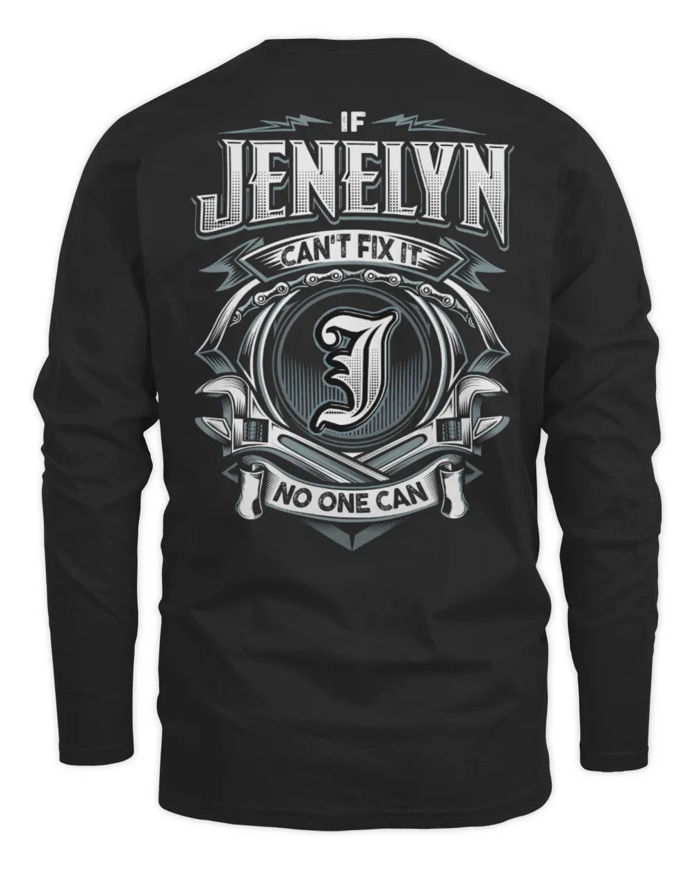 JENELYN AP81-K4-626 - Personalized Ahmed Quote Apparel “If Ahmed Can't Fix It, No One Can” - Men's Long Sleeved T-Shirt - Black