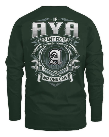 AYA AP81-K4-626 - Personalized Ahmed Quote Apparel “If Ahmed Can't Fix It, No One Can” - Men's Long Sleeved T-Shirt - Forest Green