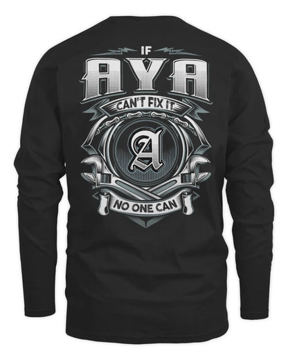 AYA AP81-K4-626 - Personalized Ahmed Quote Apparel “If Ahmed Can't Fix It, No One Can” - Men's Long Sleeved T-Shirt - Black
