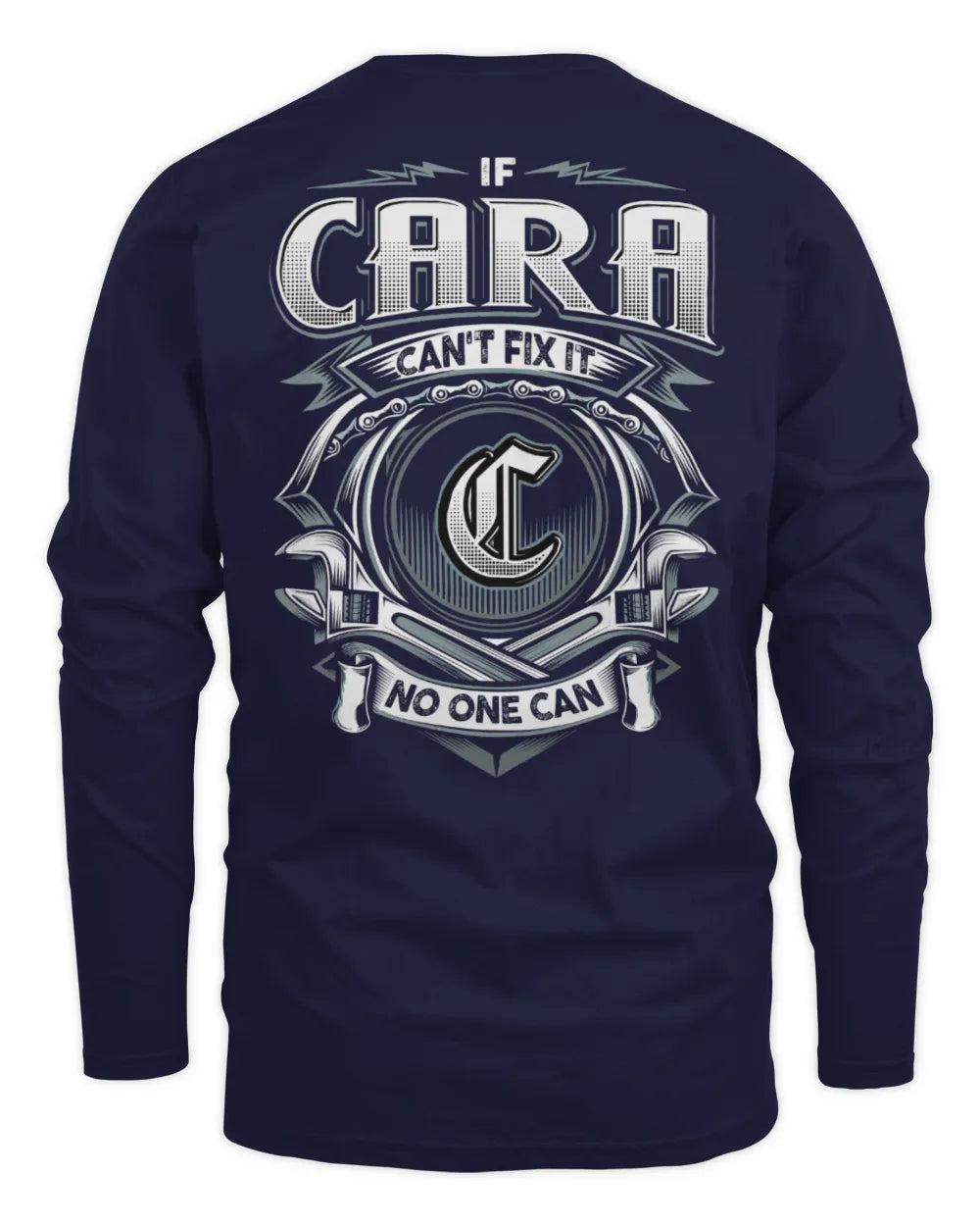 CARA AP81-K4-626 - Personalized Ahmed Quote Apparel “If Ahmed Can't Fix It, No One Can” - Men's Long Sleeved T-Shirt - Navy