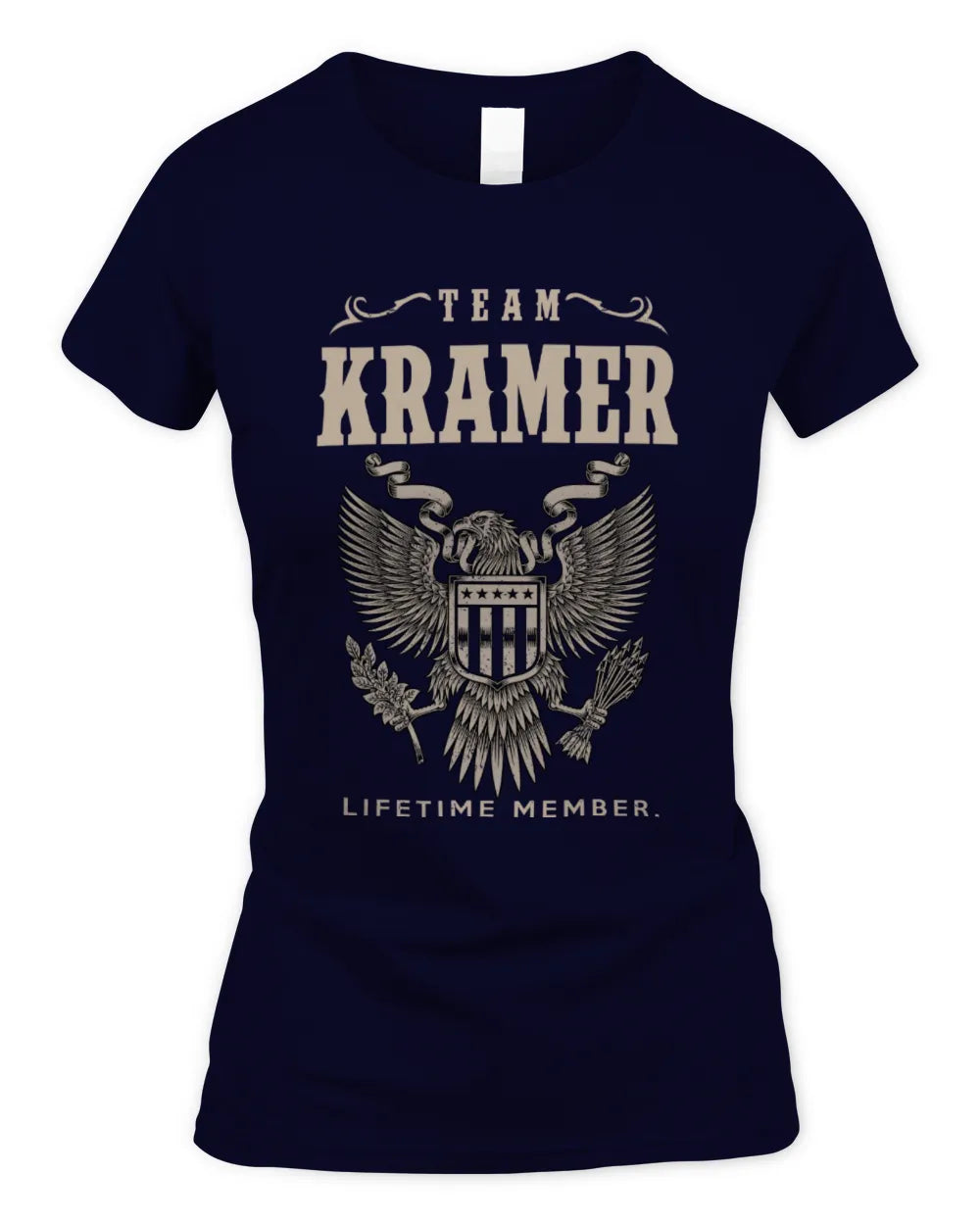 KRAMER TP06-K82 – Personalized Classic Style Apparel “Team NAME Lifetime Member” - Women's Standard T-Shirt - Navy