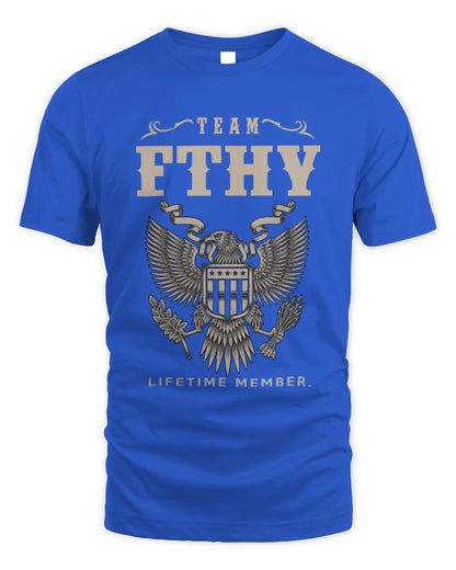 FTHY TP06-K82 – Personalized Classic Style Apparel “Team NAME Lifetime Member” - Unisex Standard T-Shirt - Royal