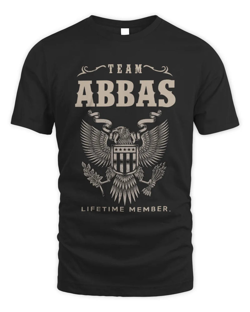ABBAS TP06-K82 – Personalized Classic Style Apparel “Team NAME Lifetime Member” - Unisex Standard T-Shirt - Black