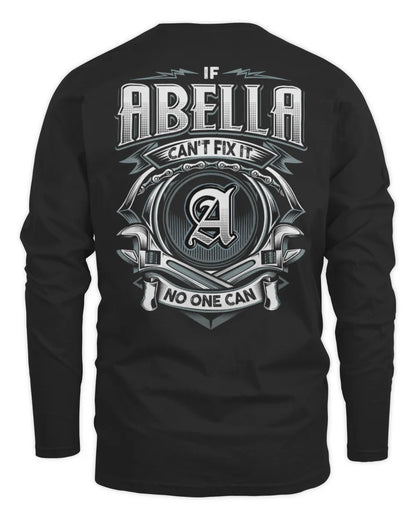 ABELLA AP81-K4-626 - Personalized Ahmed Quote Apparel “If Ahmed Can't Fix It, No One Can” - Men's Long Sleeved T-Shirt - Black