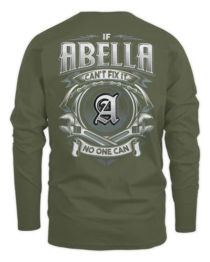 ABELLA AP81-K4-626 - Personalized Ahmed Quote Apparel “If Ahmed Can't Fix It, No One Can” - Men's Long Sleeved T-Shirt - Military Green