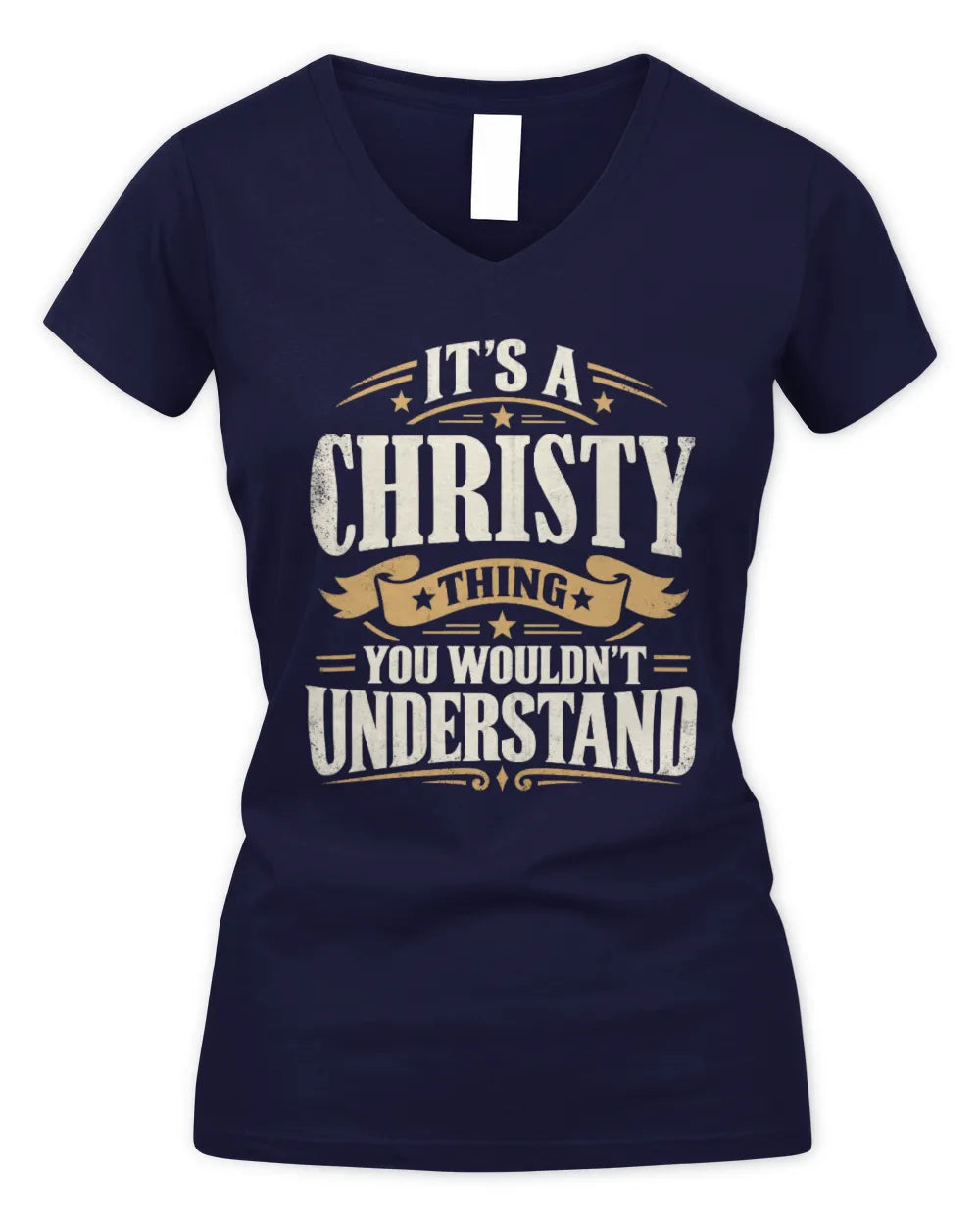 CHRISTY P08 TH51 - Personalized “It’s a/an [NAME] Thing – You Wouldn’t Understand” Shirt - Women's V-Neck T-Shirt - Navy