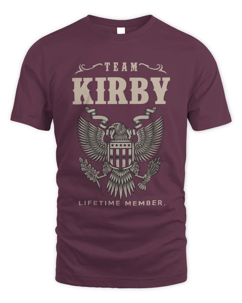 KIRBY TP06-K82 – Personalized Classic Style Apparel “Team NAME Lifetime Member” - Unisex Standard T-Shirt - Maroon