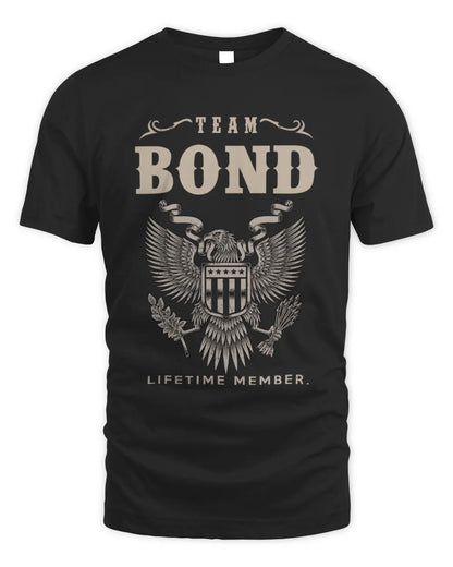BOND TP06-K82 – Personalized Classic Style Apparel “Team NAME Lifetime Member” - Unisex Standard T-Shirt - Black