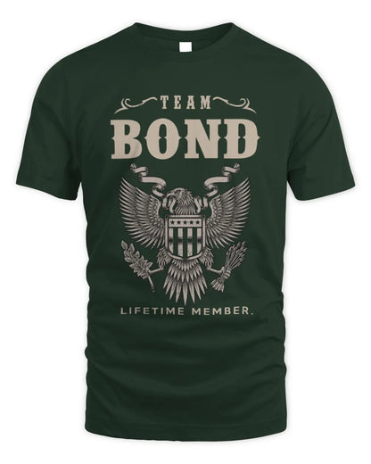 BOND TP06-K82 – Personalized Classic Style Apparel “Team NAME Lifetime Member” - Unisex Standard T-Shirt - Forest Green