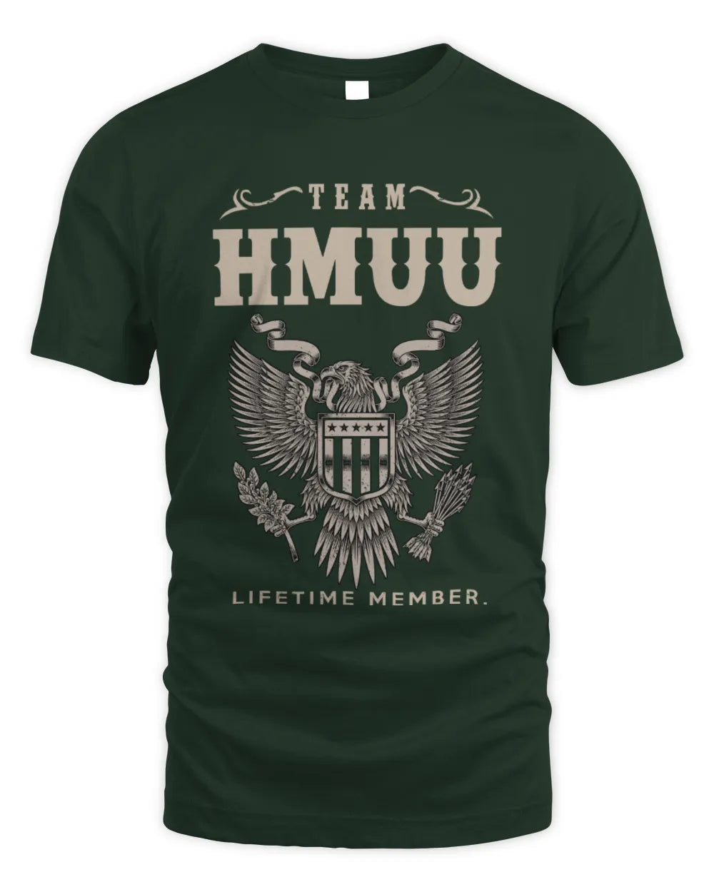 HMUU TP06-K82 – Personalized Classic Style Apparel “Team NAME Lifetime Member” - Unisex Standard T-Shirt - Forest Green