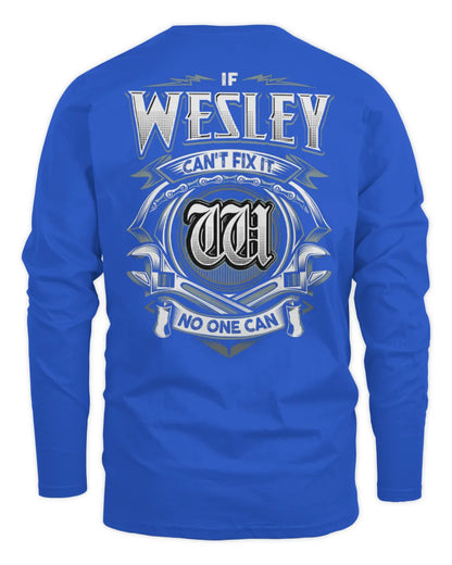 WESLEY AP81-K4-626 - Personalized Ahmed Quote Apparel “If Ahmed Can't Fix It, No One Can” - Men's Long Sleeved T-Shirt - Royal