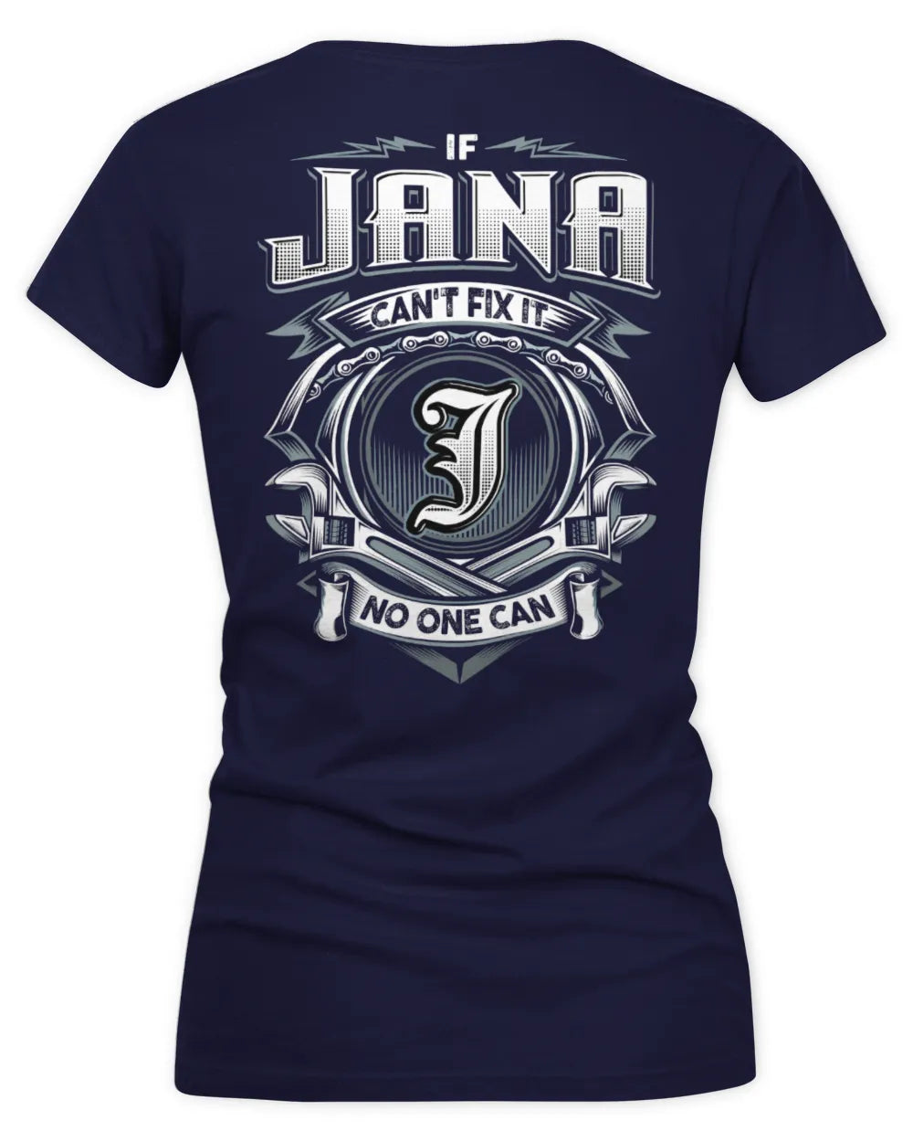 JANA AP81-K4-626 - Personalized Ahmed Quote Apparel “If Ahmed Can't Fix It, No One Can” - Women's V-Neck T-Shirt - Navy