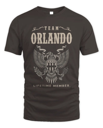 ORLANDO TP06-K82 – Personalized Classic Style Apparel “Team NAME Lifetime Member” - Unisex Standard T-Shirt - Dark Chocolate