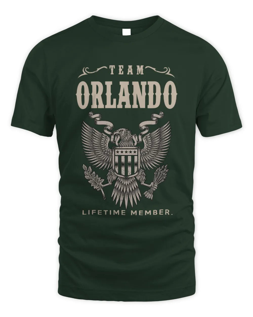 ORLANDO TP06-K82 – Personalized Classic Style Apparel “Team NAME Lifetime Member” - Unisex Standard T-Shirt - Forest Green
