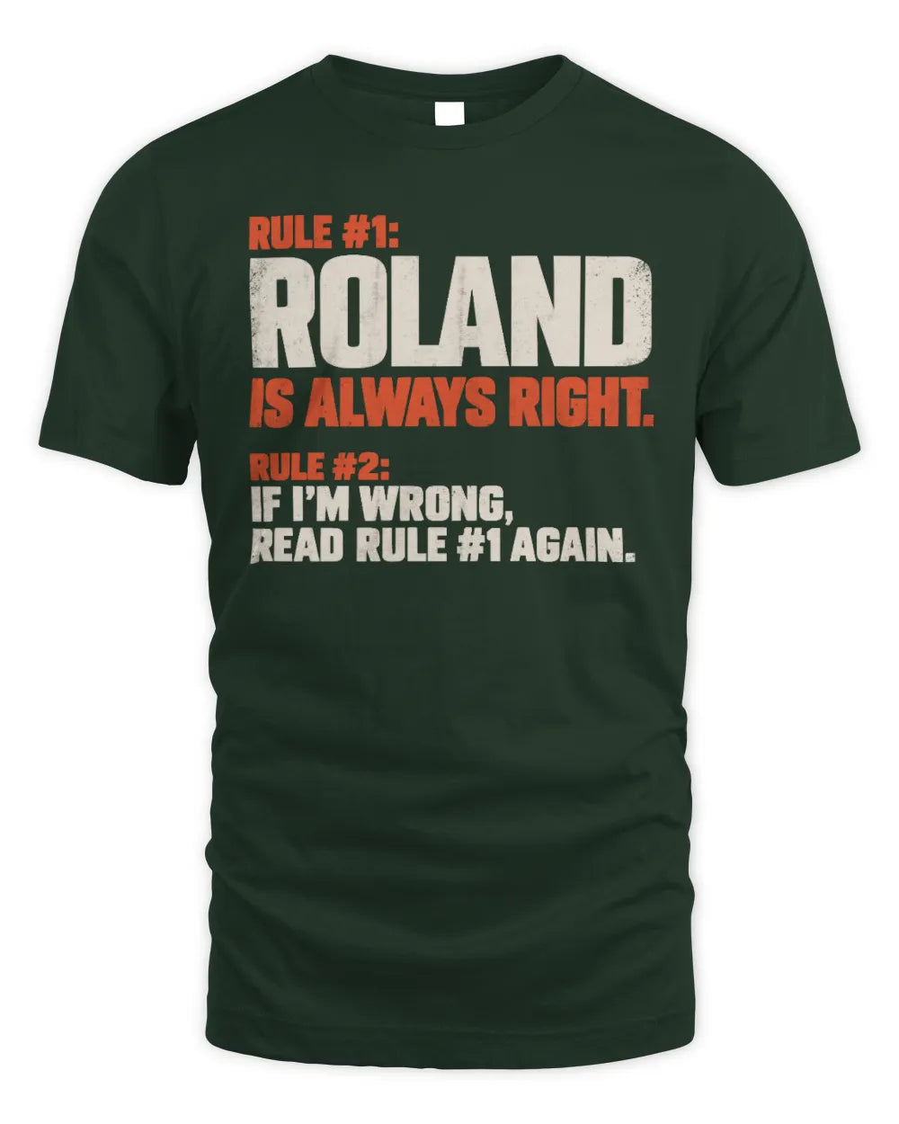 ROLAND NP1-H006 
Always Right Personalized Name T-Shirt – Funny Custom Name Shirt - Unisex Standard T-Shirt - Forest Green