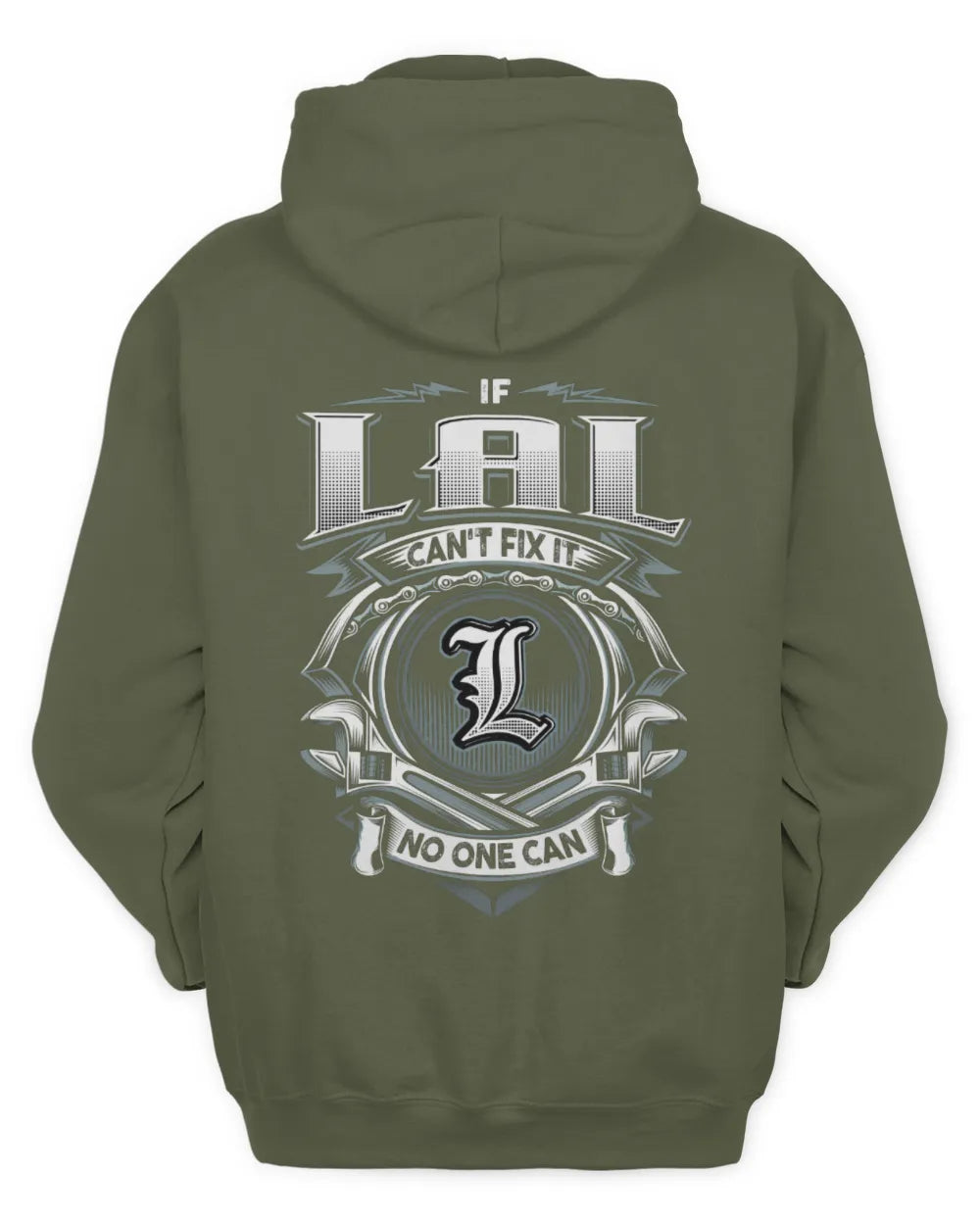 LAL AP81-K4-626 - Personalized Ahmed Quote Apparel “If Ahmed Can't Fix It, No One Can” - Unisex Hoodie - Military Green
