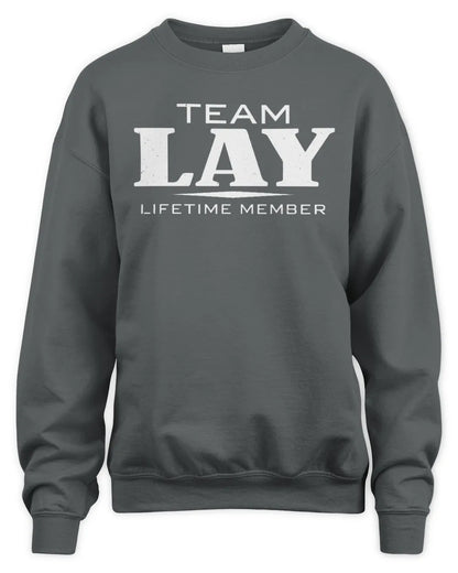 LAY BL62-K4-128 - Personalized “Team NAME Lifetime Member” - Unisex Sweatshirt - Charcoal