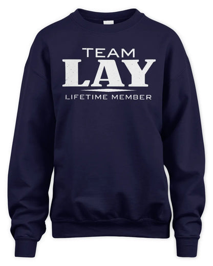LAY BL62-K4-128 - Personalized “Team NAME Lifetime Member” - Unisex Sweatshirt - Navy