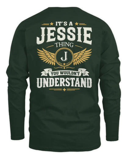 JESSIE KT06-M008 It’s a [NAME] Thing – You Wouldn’t Understand | Personalized Vintage T-Shirt - Men's Long Sleeved T-Shirt - Forest Green