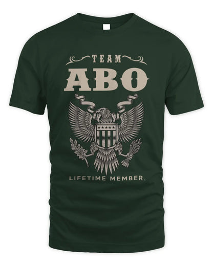 ABO TP06-K82 – Personalized Classic Style Apparel “Team NAME Lifetime Member” - Unisex Standard T-Shirt - Forest Green