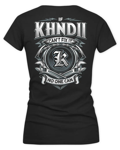 KHNDII AP81-K4-626 - Personalized Ahmed Quote Apparel “If Ahmed Can't Fix It, No One Can” - Women's V-Neck T-Shirt - Black
