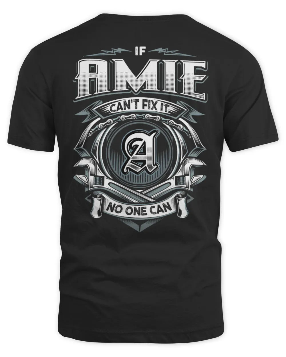 AMIE AP81-K4-626 - Personalized Ahmed Quote Apparel “If Ahmed Can't Fix It, No One Can” - Unisex Standard T-Shirt - Black
