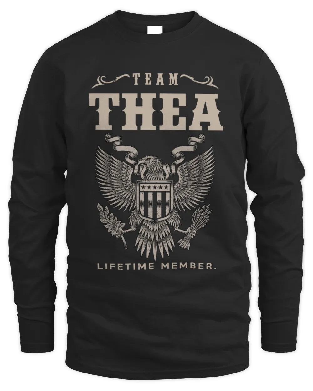 THEA TP06-K82 – Personalized Classic Style Apparel “Team NAME Lifetime Member” - Men's Long Sleeved T-Shirt - Black