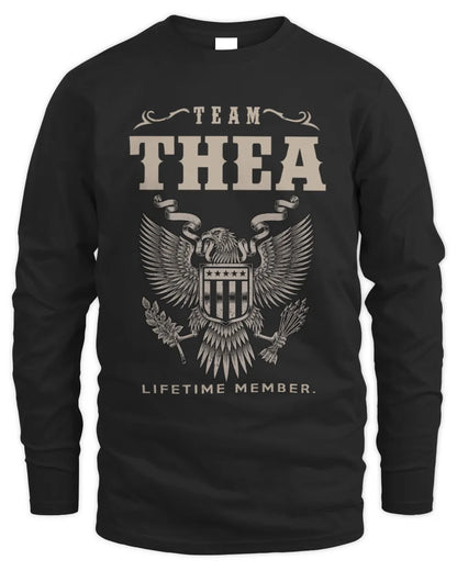 THEA TP06-K82 – Personalized Classic Style Apparel “Team NAME Lifetime Member” - Men's Long Sleeved T-Shirt - Black