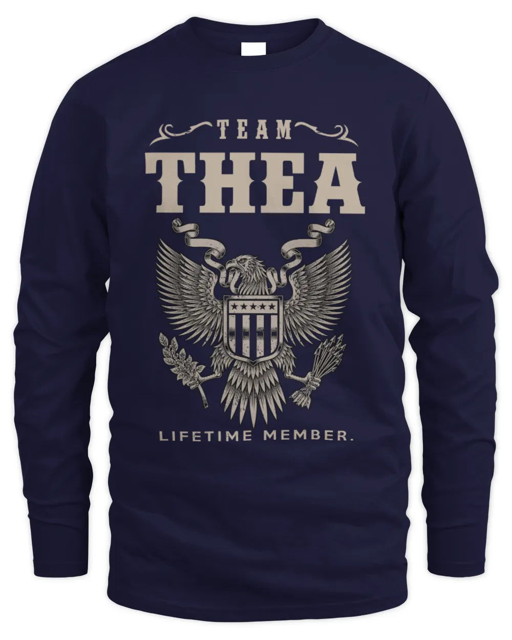 THEA TP06-K82 – Personalized Classic Style Apparel “Team NAME Lifetime Member” - Men's Long Sleeved T-Shirt - Navy