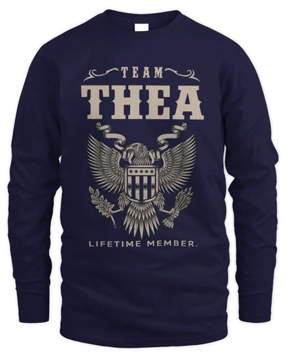 THEA TP06-K82 – Personalized Classic Style Apparel “Team NAME Lifetime Member” - Men's Long Sleeved T-Shirt - Navy