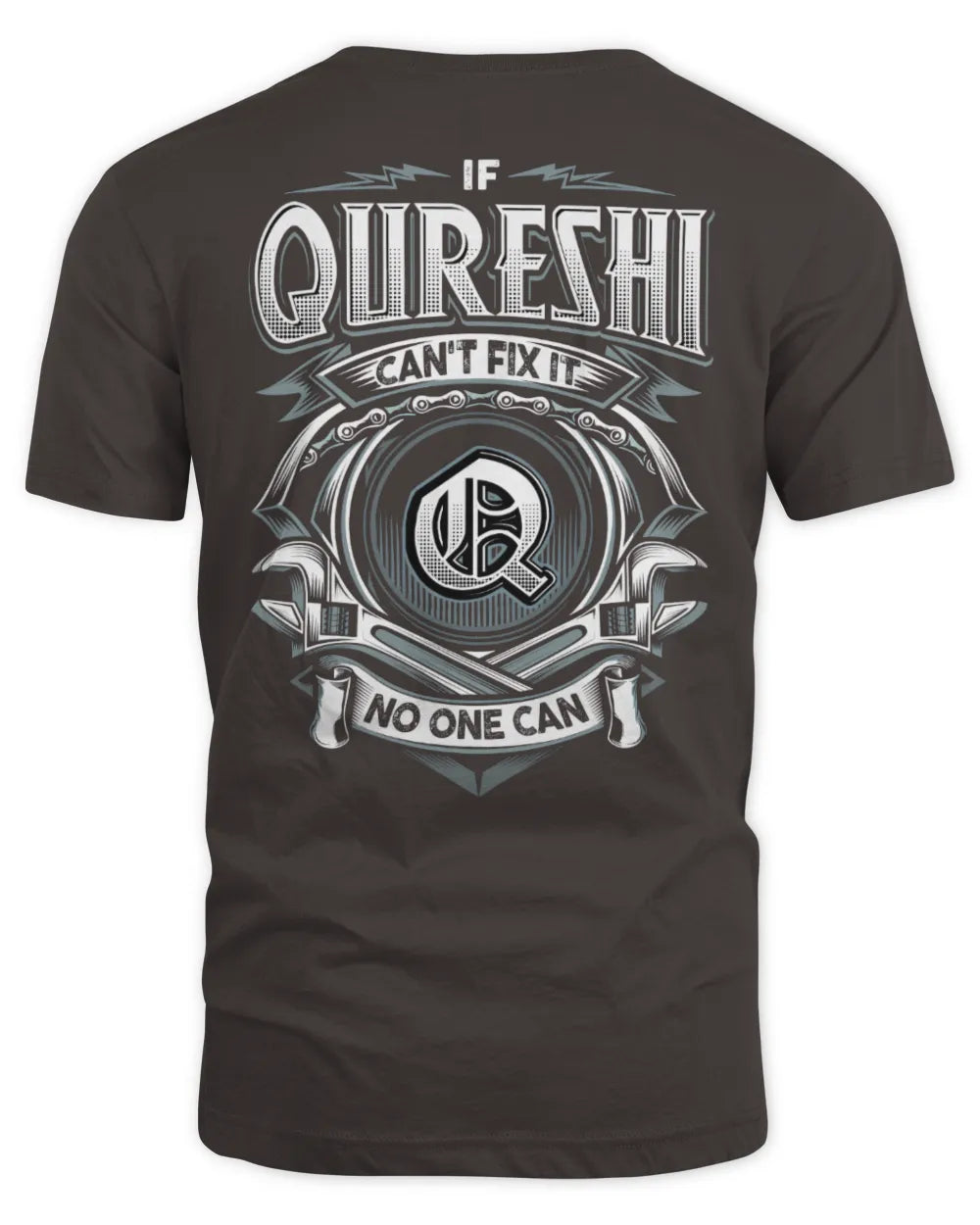 QURESHI AP81-K4-626 - Personalized Ahmed Quote Apparel “If Ahmed Can't Fix It, No One Can” - Unisex Standard T-Shirt - Dark Chocolate