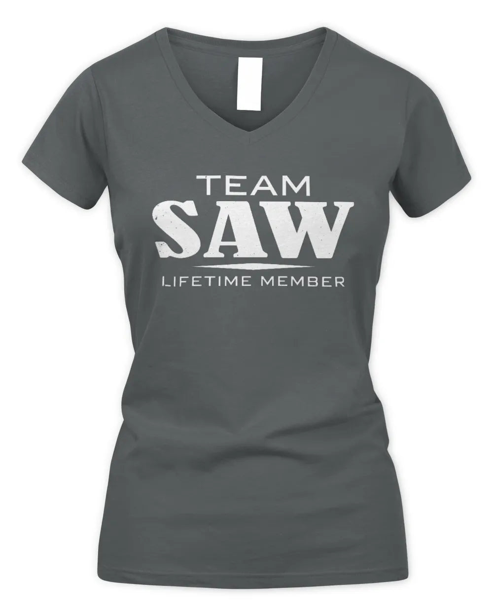 SAW BL62-K4-128 - Personalized “Team NAME Lifetime Member” - Women's V-Neck T-Shirt - Charcoal