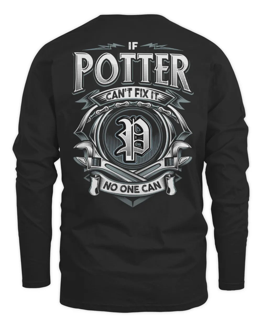 POTTER AP81-K4-626 - Personalized Ahmed Quote Apparel “If Ahmed Can't Fix It, No One Can” - Men's Long Sleeved T-Shirt - Black