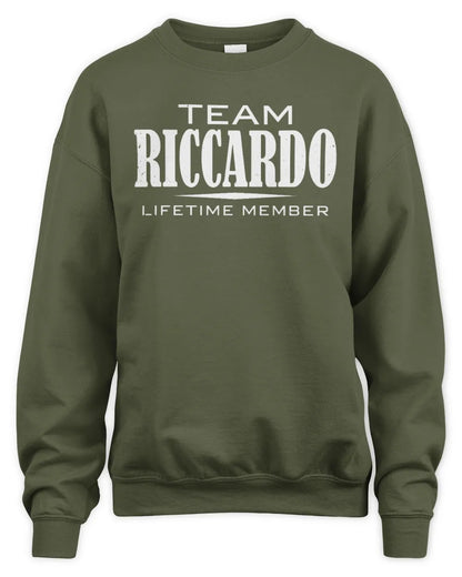 RICCARDO BL62-K4-128 - Personalized “Team NAME Lifetime Member” - Unisex Sweatshirt - Military Green
