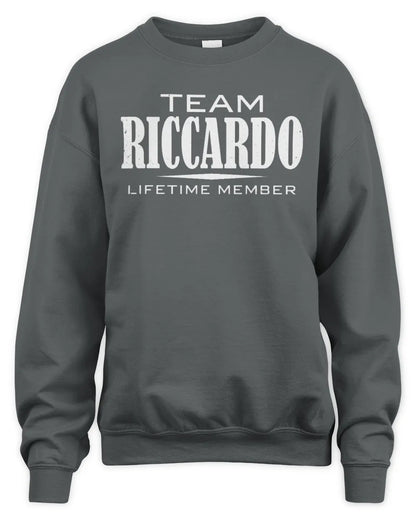 RICCARDO BL62-K4-128 - Personalized “Team NAME Lifetime Member” - Unisex Sweatshirt - Charcoal