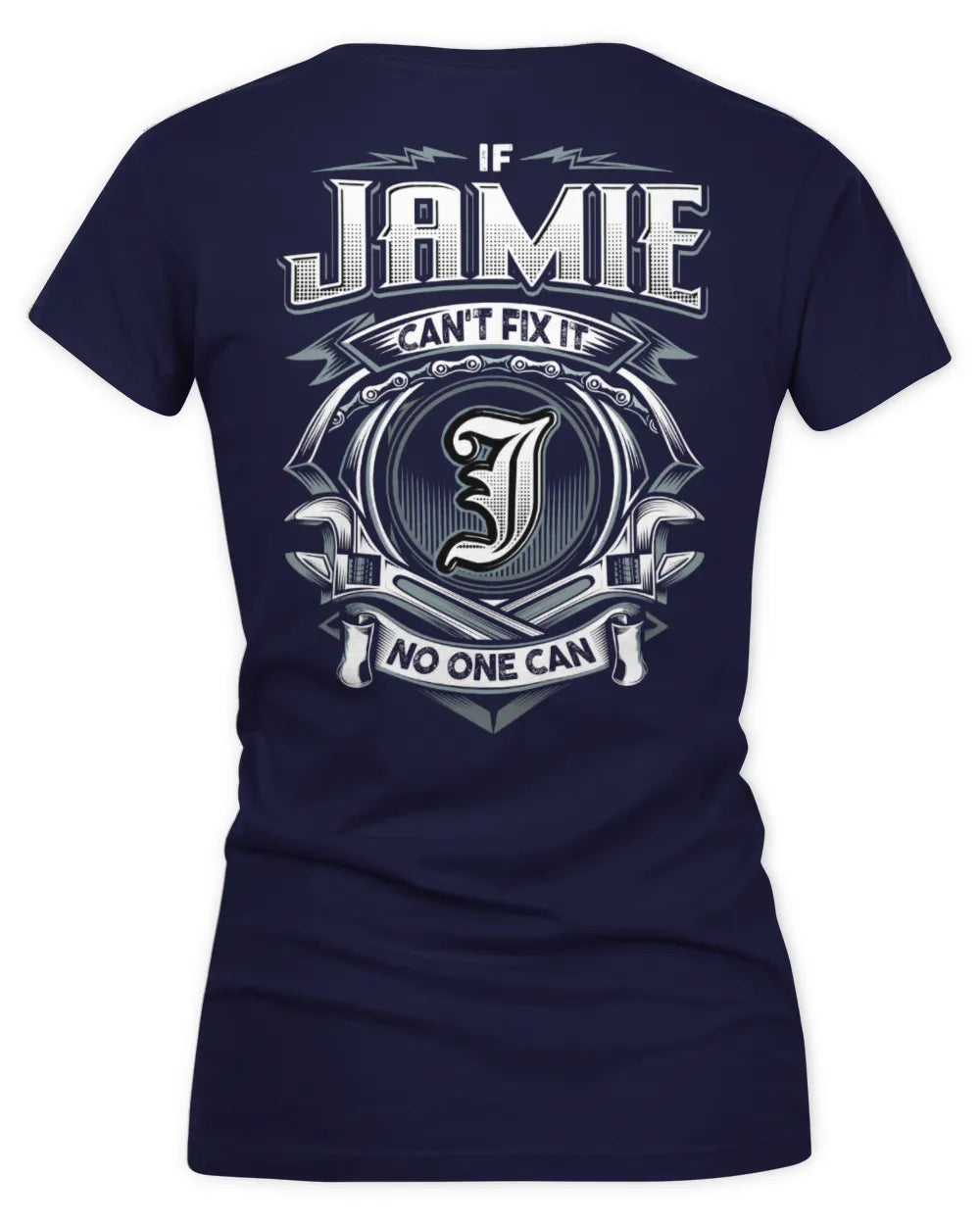 JAMIE AP81-K4-626 - Personalized Ahmed Quote Apparel “If Ahmed Can't Fix It, No One Can” - Women's V-Neck T-Shirt - Navy