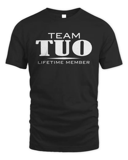 TUO BL62-K4-128 - Personalized “Team NAME Lifetime Member” - Unisex Standard T-Shirt - Black